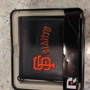 Rico‎ Industries SF Giants Baseball Embroidered Black Leather Bi-Fold Wallet